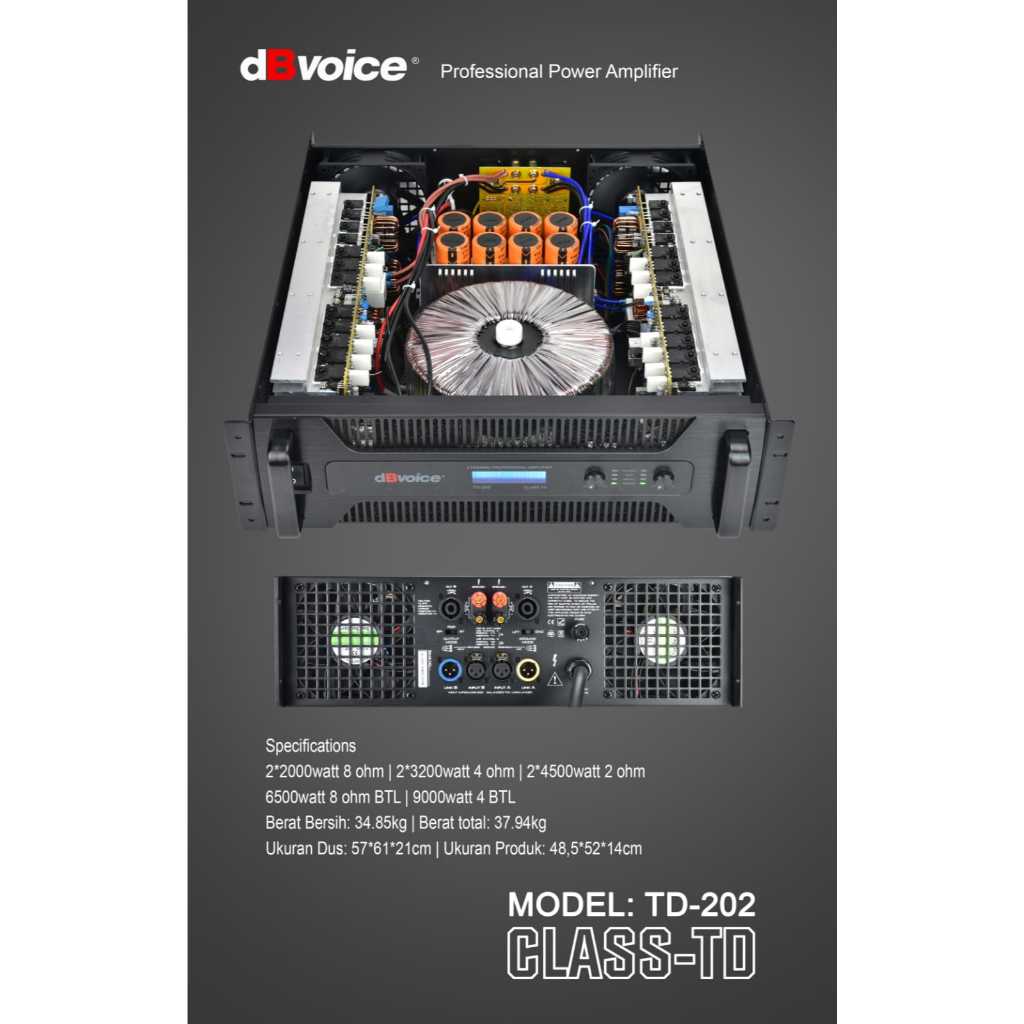 TD-202 POWER AMPLIFIER CLASS TD DBVOICE ORIGINAL / POWER AMPLIFIER CLASS TD / TD202 DBVOICE