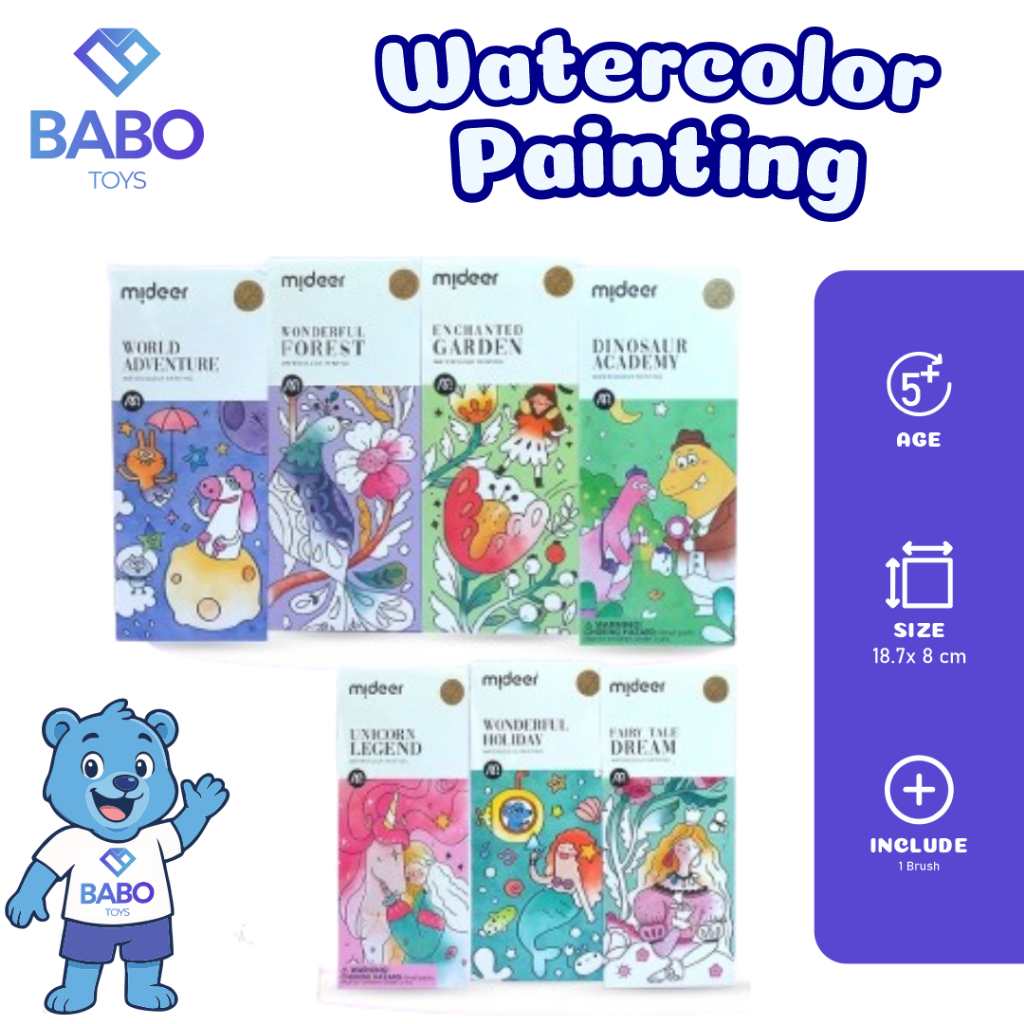 

Mideer Watercolour Painting Fairy Tale Dream Seni Lukis Cat Air Paint Belajar Melukis Anak dan Dewasa