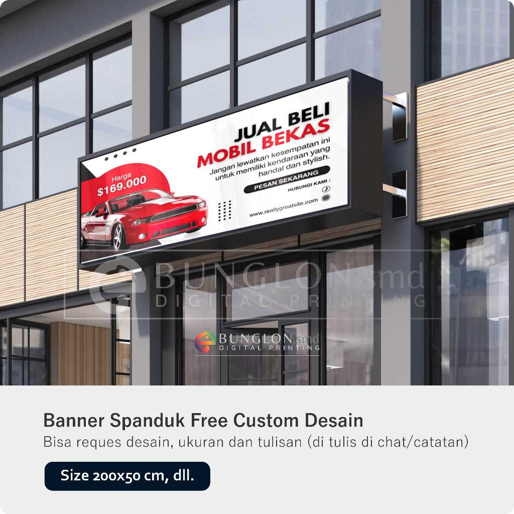 Spanduk Jual Beli Mobil Bekas Free Custom Desain