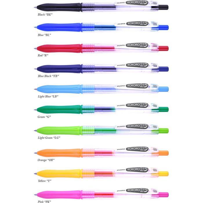 

Pulpen Kokoro Zebra Warna Warni 0.5 mm 1 lusin