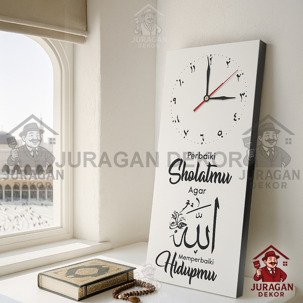Jam Dinding Islami - Hiasan Dinding Motivasi Islami | Aksesoris Rumah Minimalis