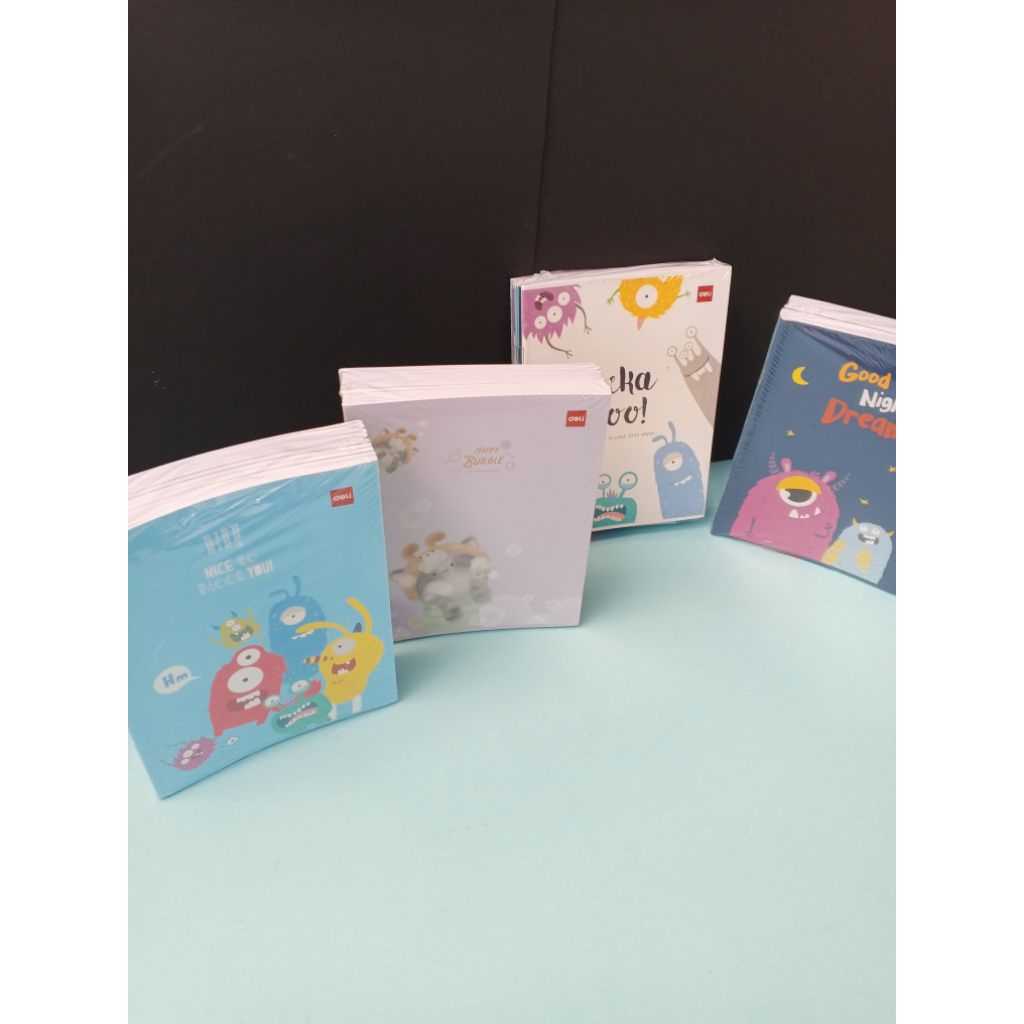 

Buku Tulis A5 DELI 1Pak CuteFriend Monster 38 Lembar (10pcs), Buku sekolah KWARTO Import Tebal