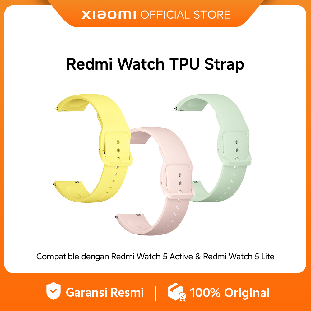Redmi Watch TPU Strap | Bahan TPU yang nyaman dan tahan air | Desain tali yang dapat diganti dengan 