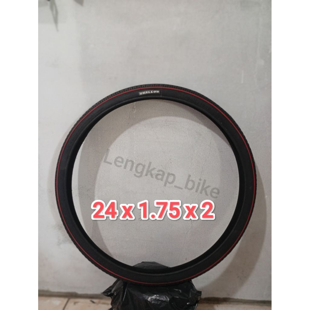 BAN LUAR SEPEDA MINI FEDERAL UKURAN 24 X 1.25 X 2 SWALLOW LIST MERAH 24 X 1.25 X 2  KUALITAS BAN BAG