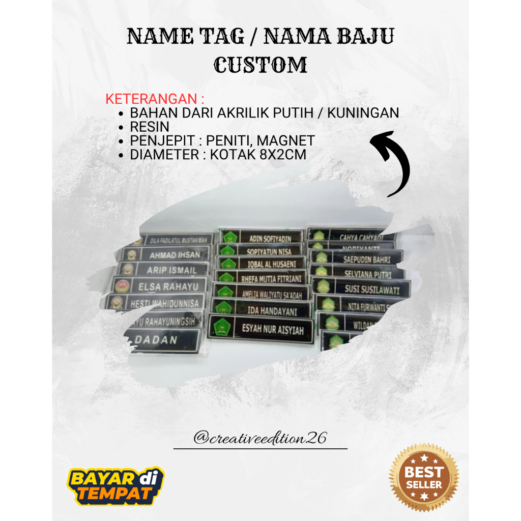 

NAME TAG / NAMA BAJU / NAMA DADA CUSTOM