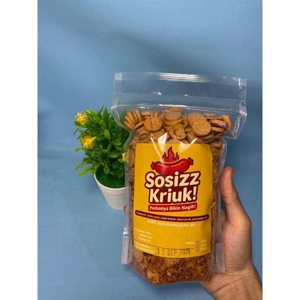 

Sosizz kriuk - sosis goreng 500gr sosreng rasa pedas daun jeruk