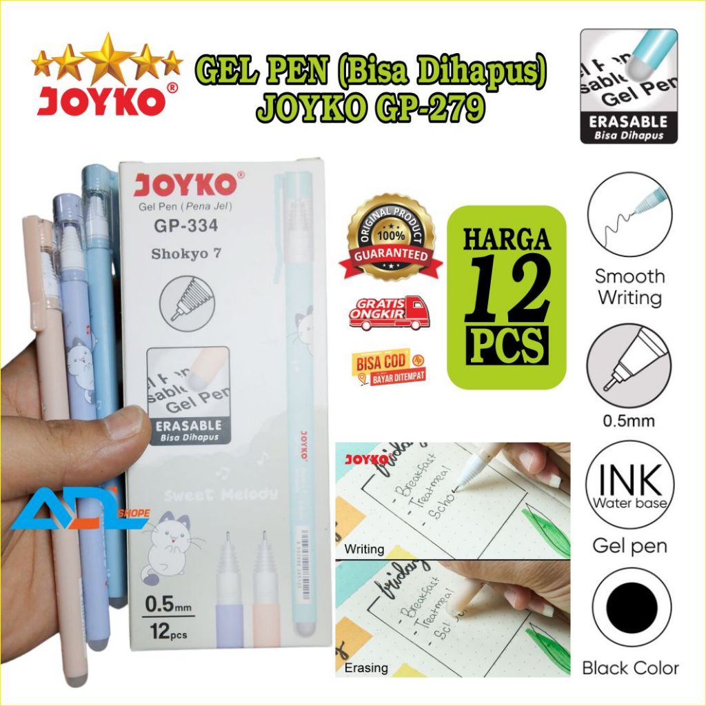

PENA GEL JOYKO PENA BISA DIHAPUS GEL PEN JOYKO - Erasable Gel Pen GP 334 - Pena Bisa di Hapus