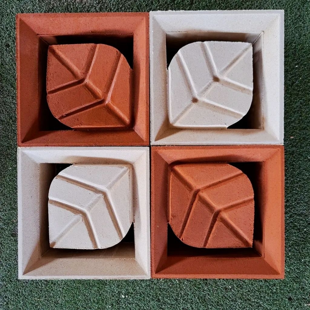 roster beton minimalis roster beton kombinasi daun merah dan putih cocok untuk desain rumah, pagar r