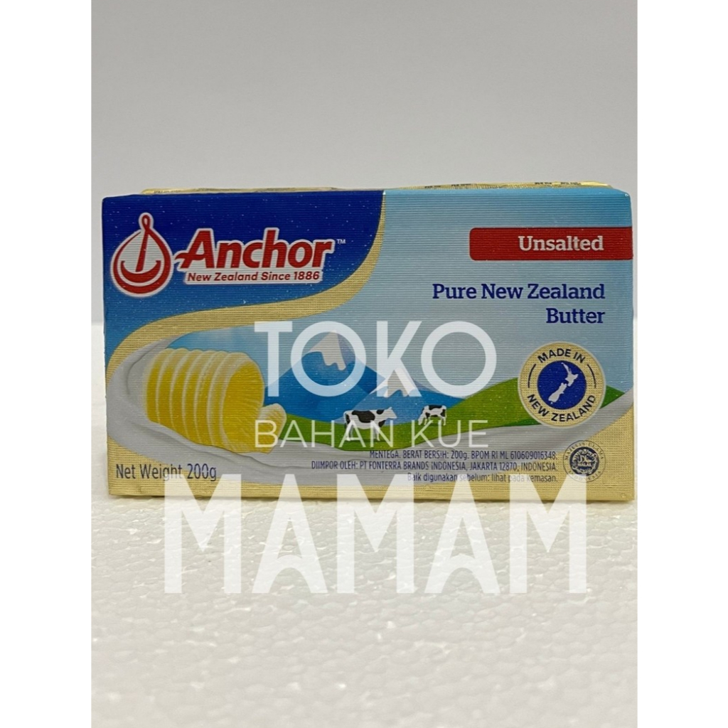

Anchor Butter Unsalted 200gr - Mentega Tawar Import untuk Kue & Roti