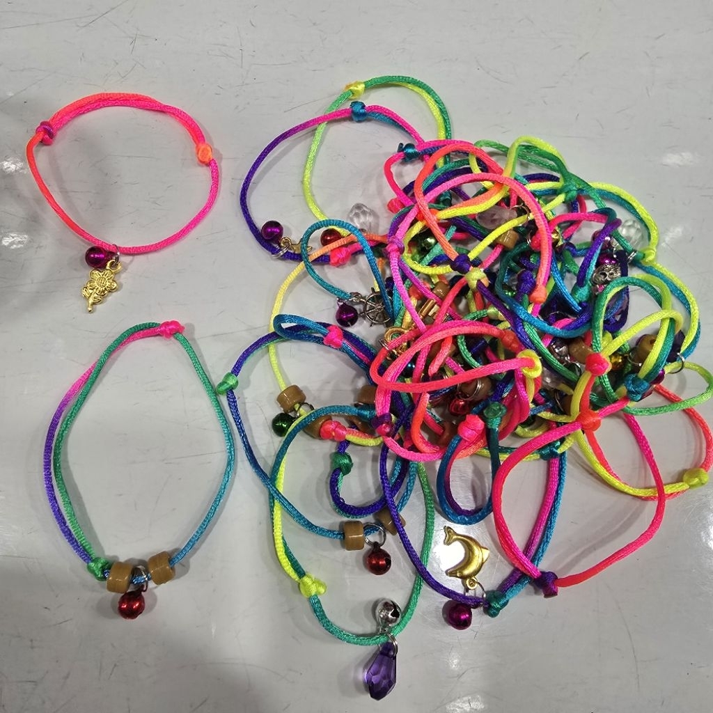 Tali Pelangi + Lonceng kecil // Kalung Hewan kucing anjing musang marmut kelinci