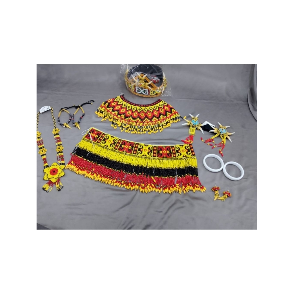 PAKET AKSESORIS BAJU ADAT DAYAK, SET AKSESORIS MANIK DAYAK