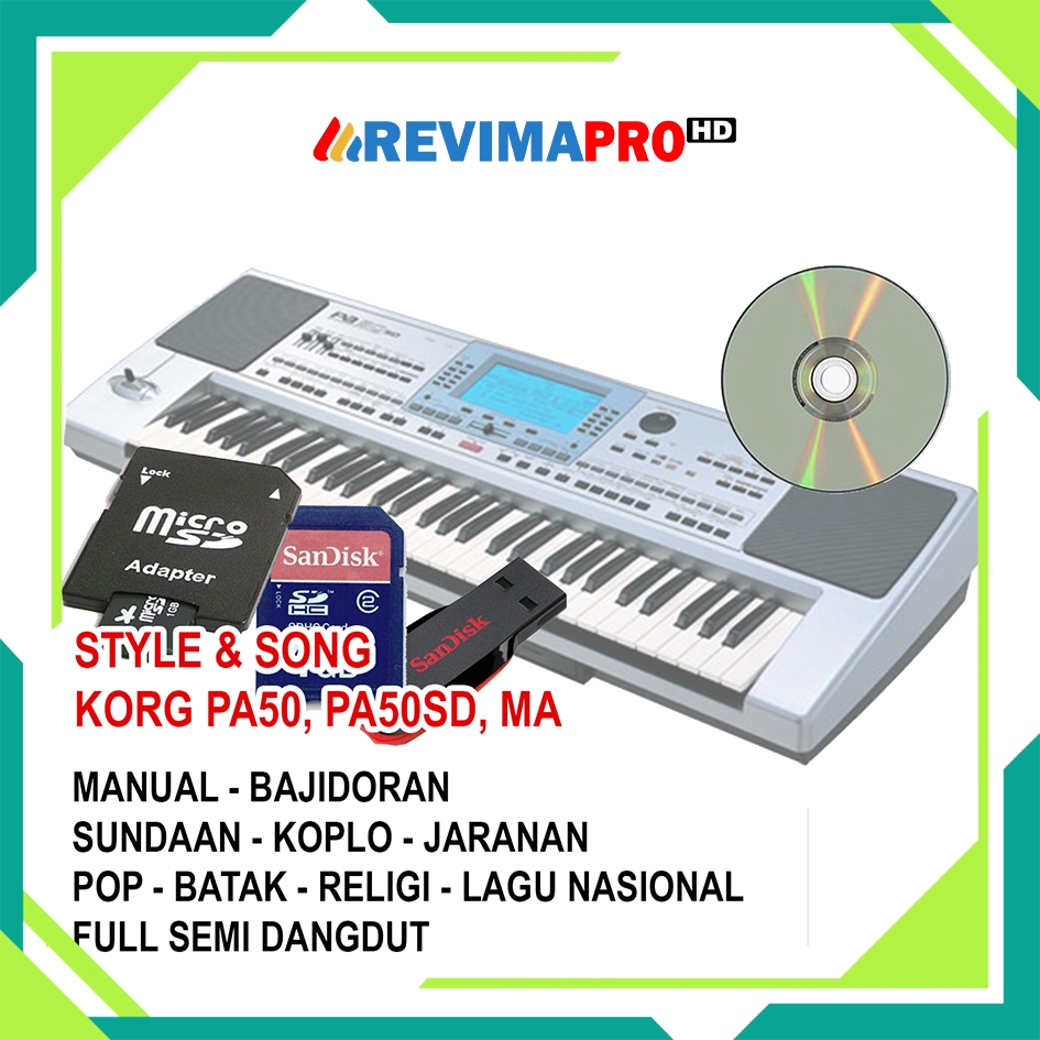 Flashdisk Emulator Style Song untuk Keyboard KORG PA50FD Siap pakai