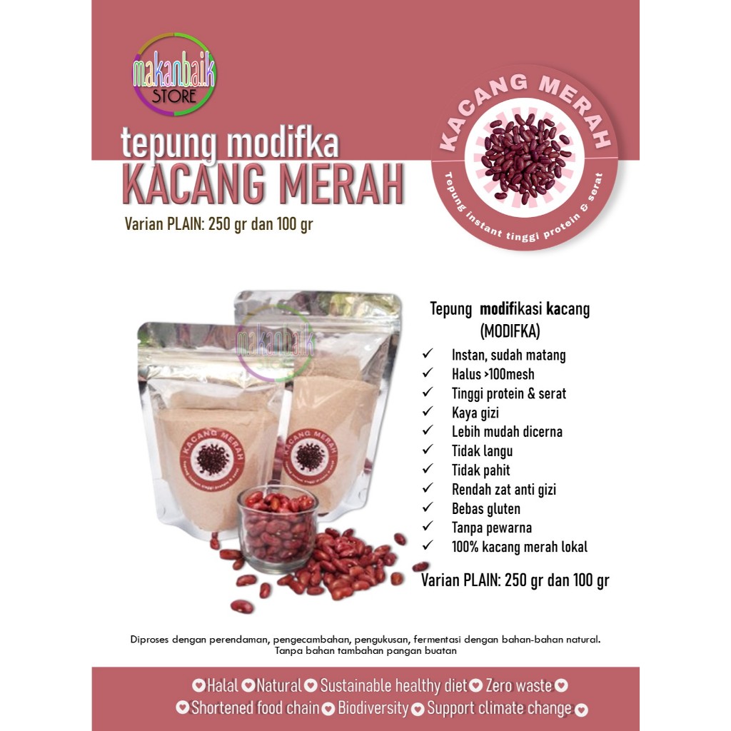 

Tepung Kacang Merah |Processed |Tinggi protein & serat |Mudah dicerna | MPASI |Bebas gluten |>80mesh