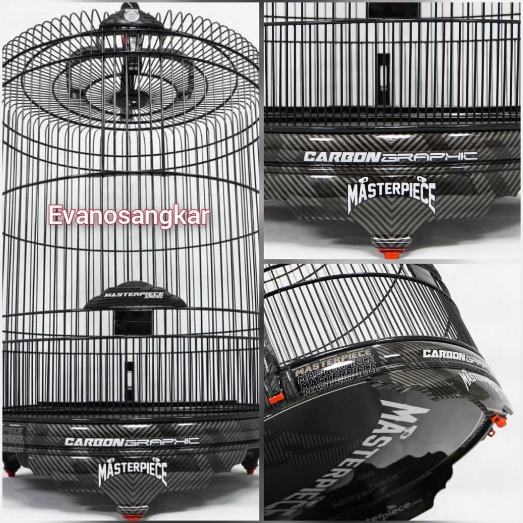 SANGKAR BURUNG MURAI NO 2 MASTERPIECE CARBON JERUJI FIBER TERLARIS