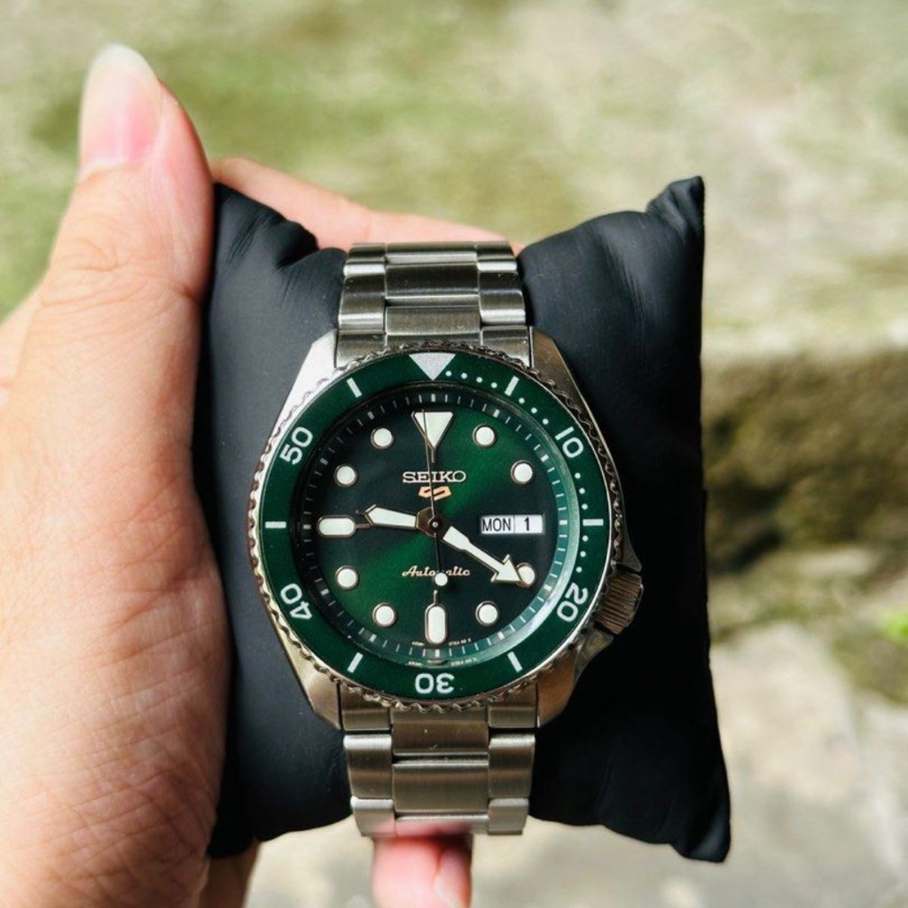 Jam tangan Ori pria seiko 5 sports green dial automatic