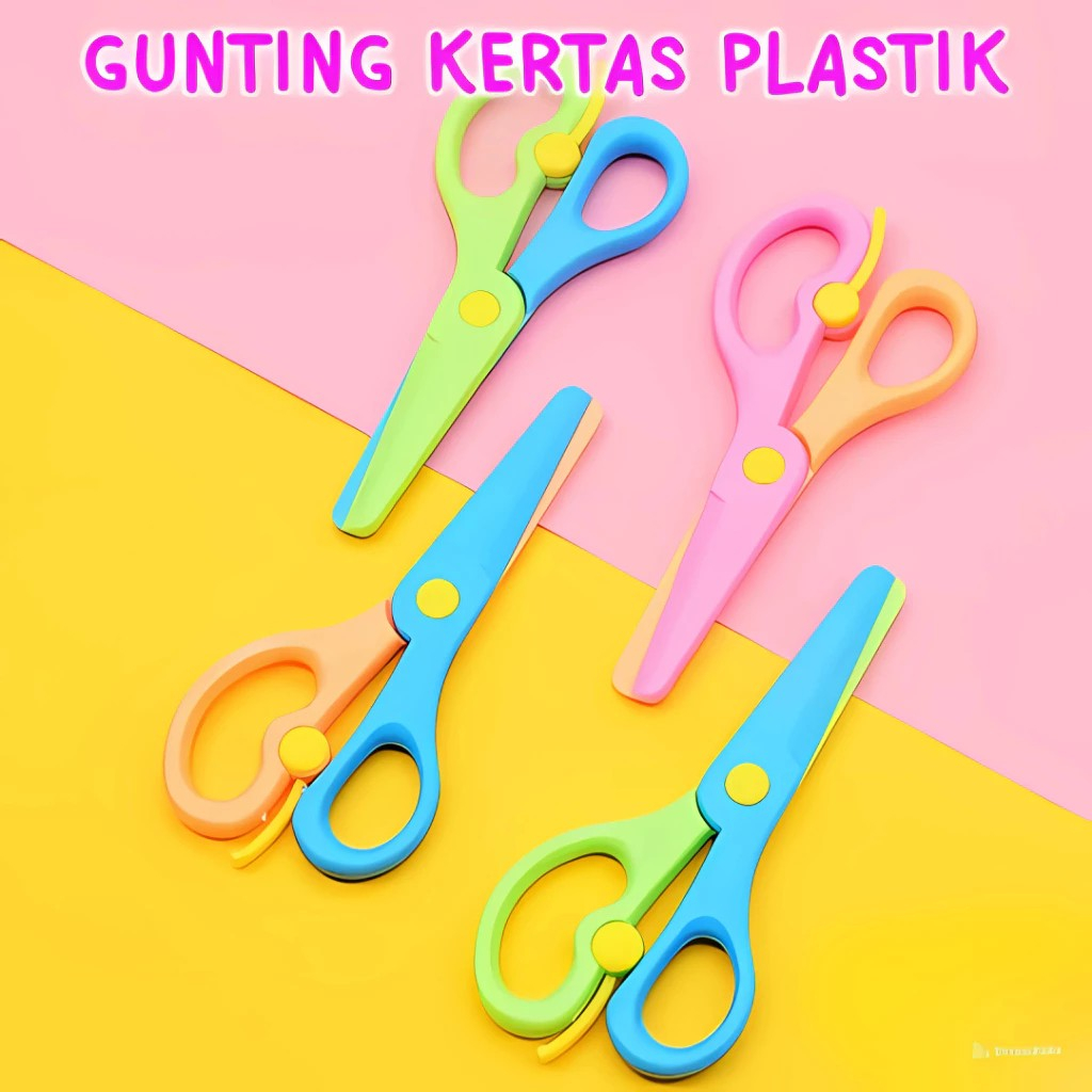 

[PGATK] Gunting Kertas Plastik Anak Mainan Paper Cutting Aktifitas Latihan Menggungting Aman Tumpul