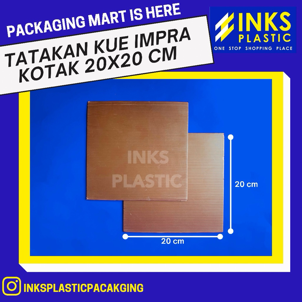 Tatakan Kue 20 Cm Kotak Impra Coklat Alas Kue Cake Board 20X20 (10 Pcs)