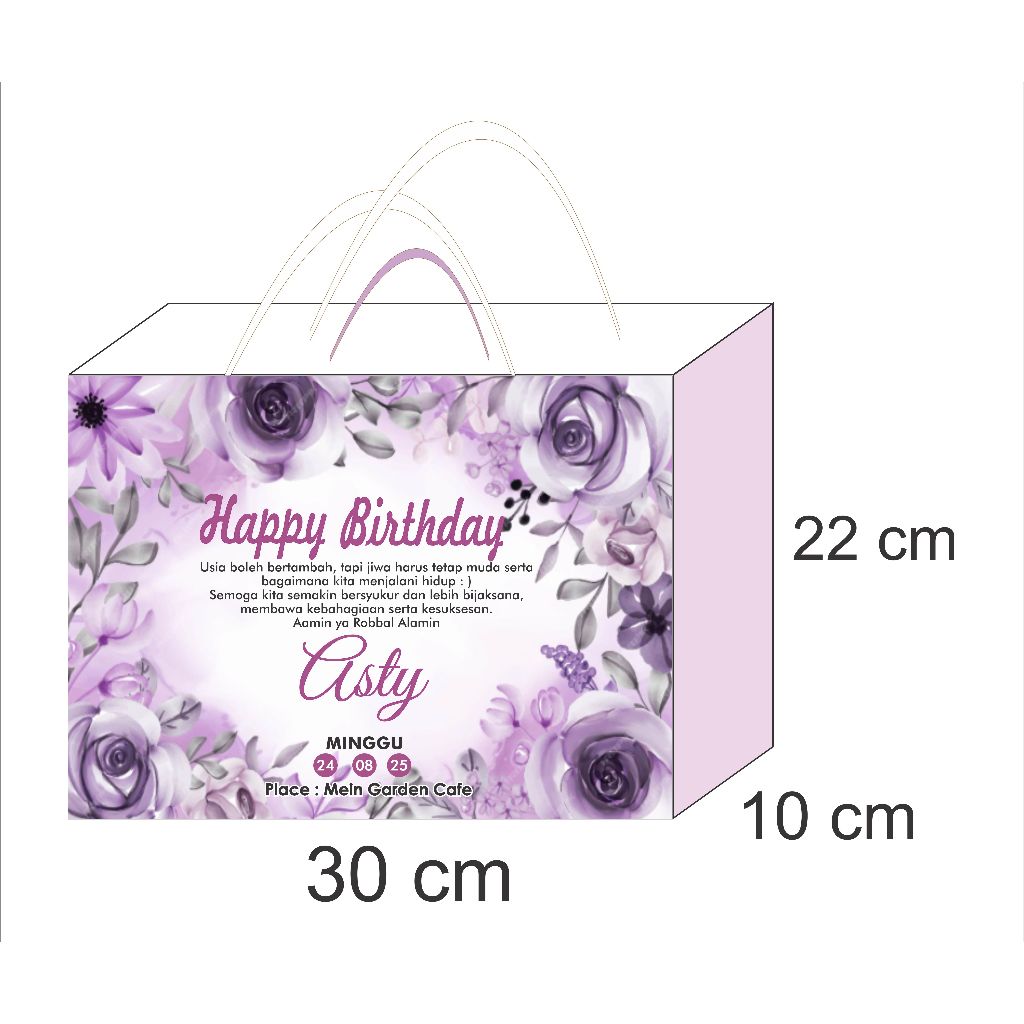 

Paper Bag P x L x T = 30 x 10 x 22