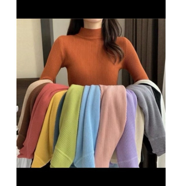 Inner rajut turtleneck rajut lengan panjang import bahan lembut | inner hijab premium import | manse