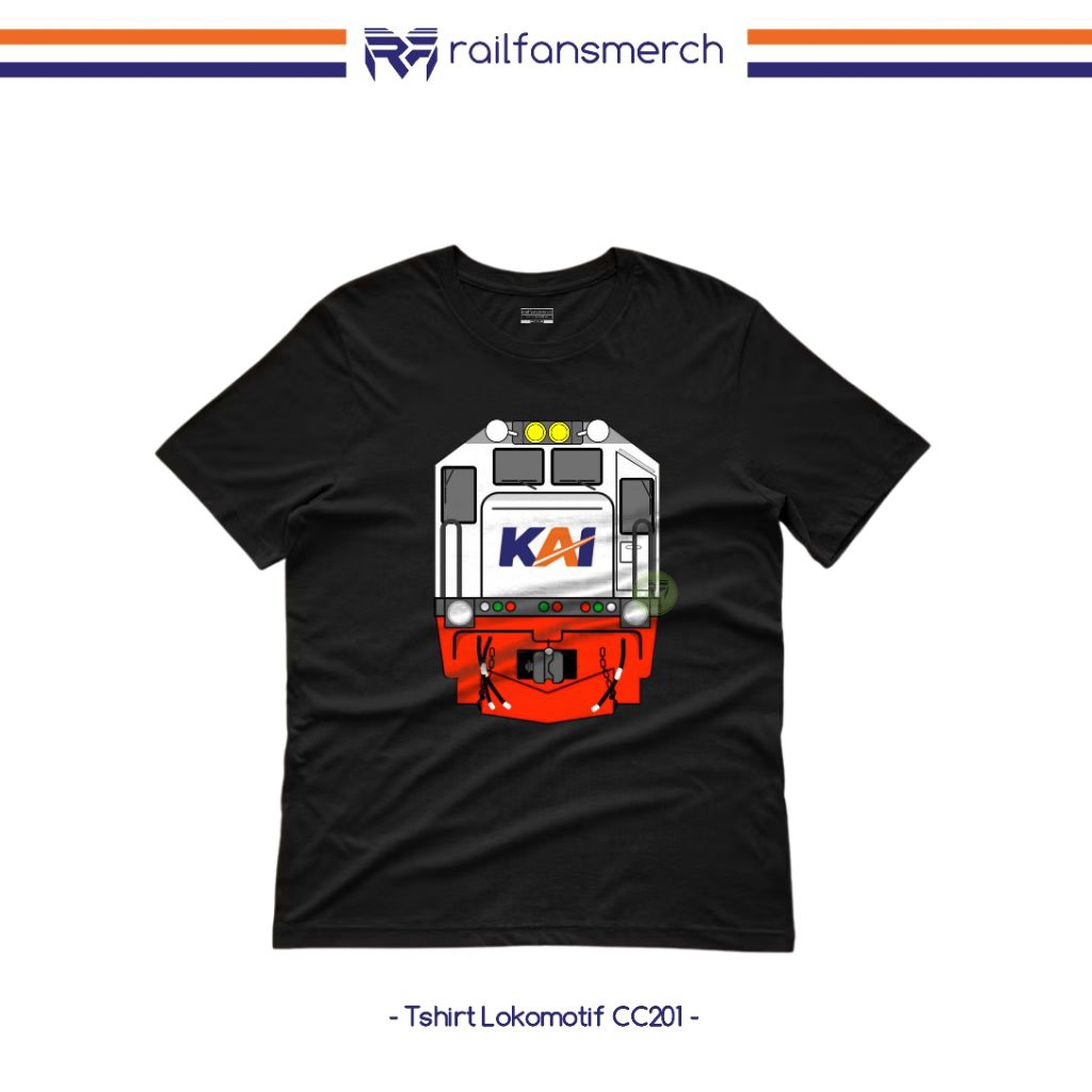 Railfansmerch Kaos Railfans Lokomotif Kereta api  CC201