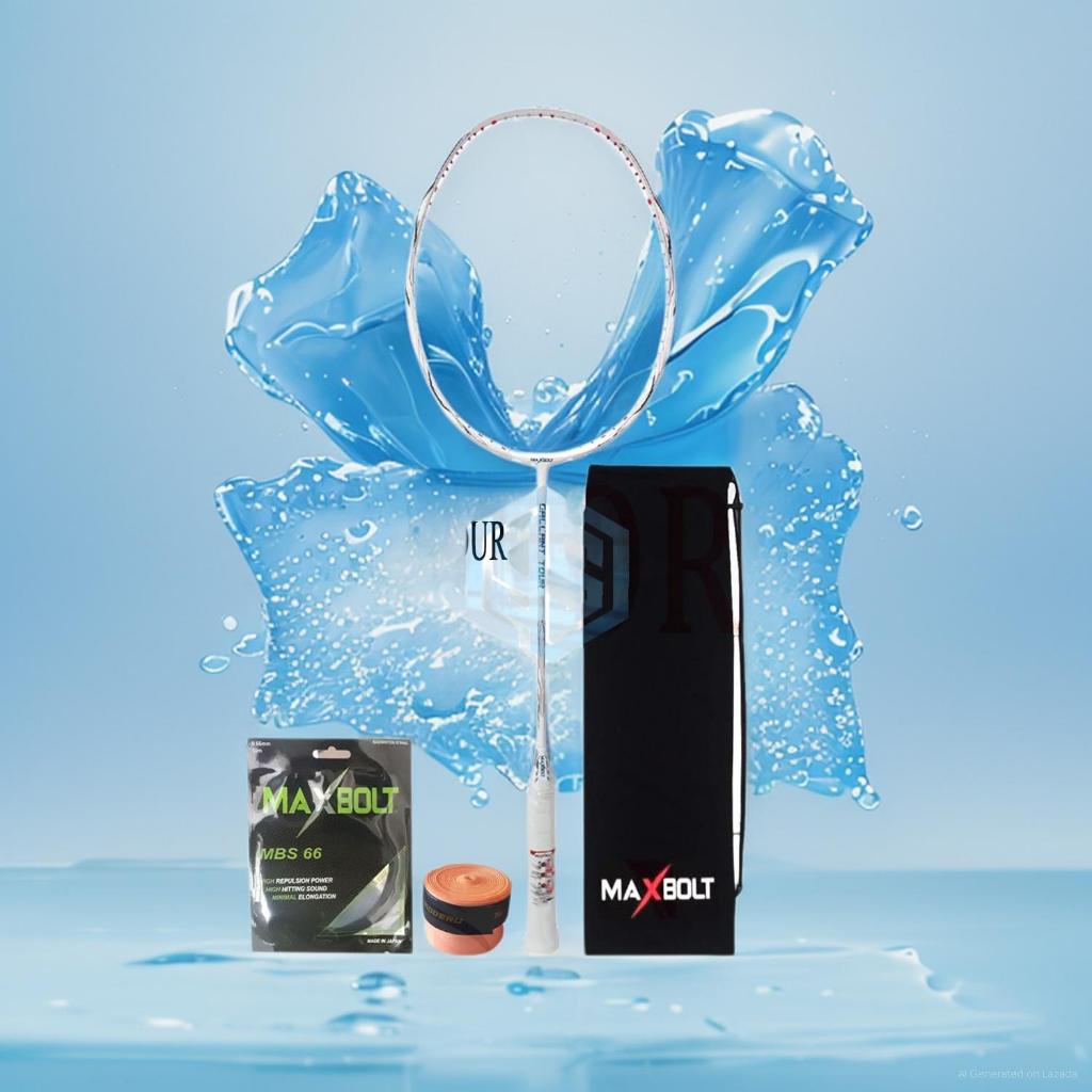 Raket Badminton Maxbolt Gallant Tour 43Lbs Bonus Komplit Raket Maxbolt Gallant Tour