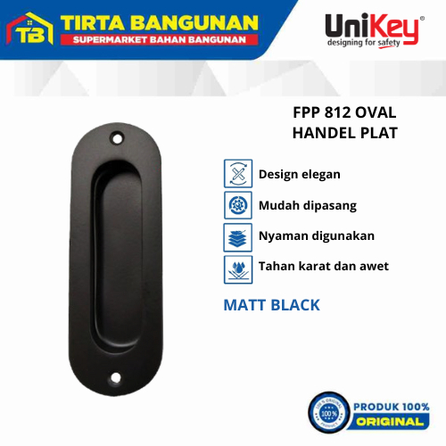UNIKEY FPP 812 OVAL FLUSH PULL PLATE / TARIKAN / HENDEL PINTU TANAM