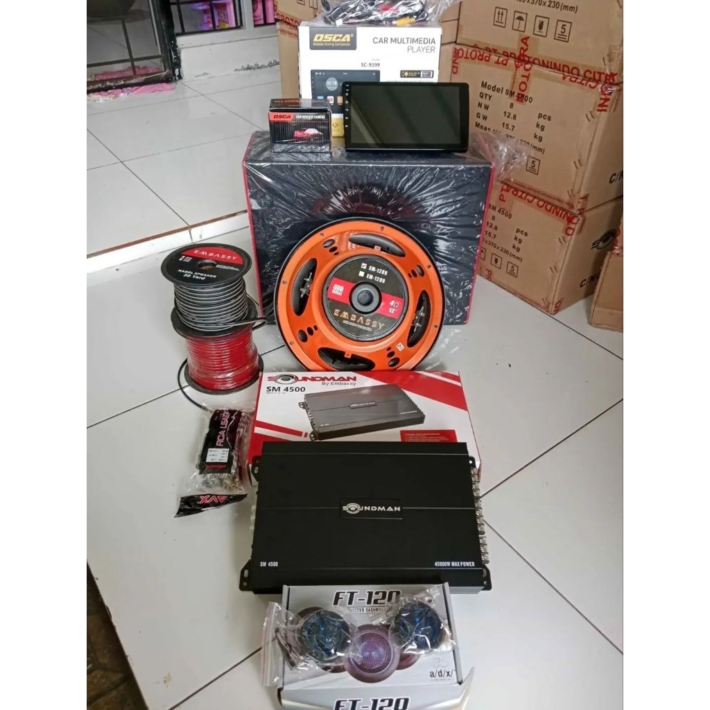 Fullset audio mobil embassy bass mantap