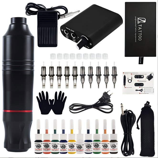 

technandaa - set alat tato ori lengkap mesin tattoo rotary pen tubuh profesional shopee