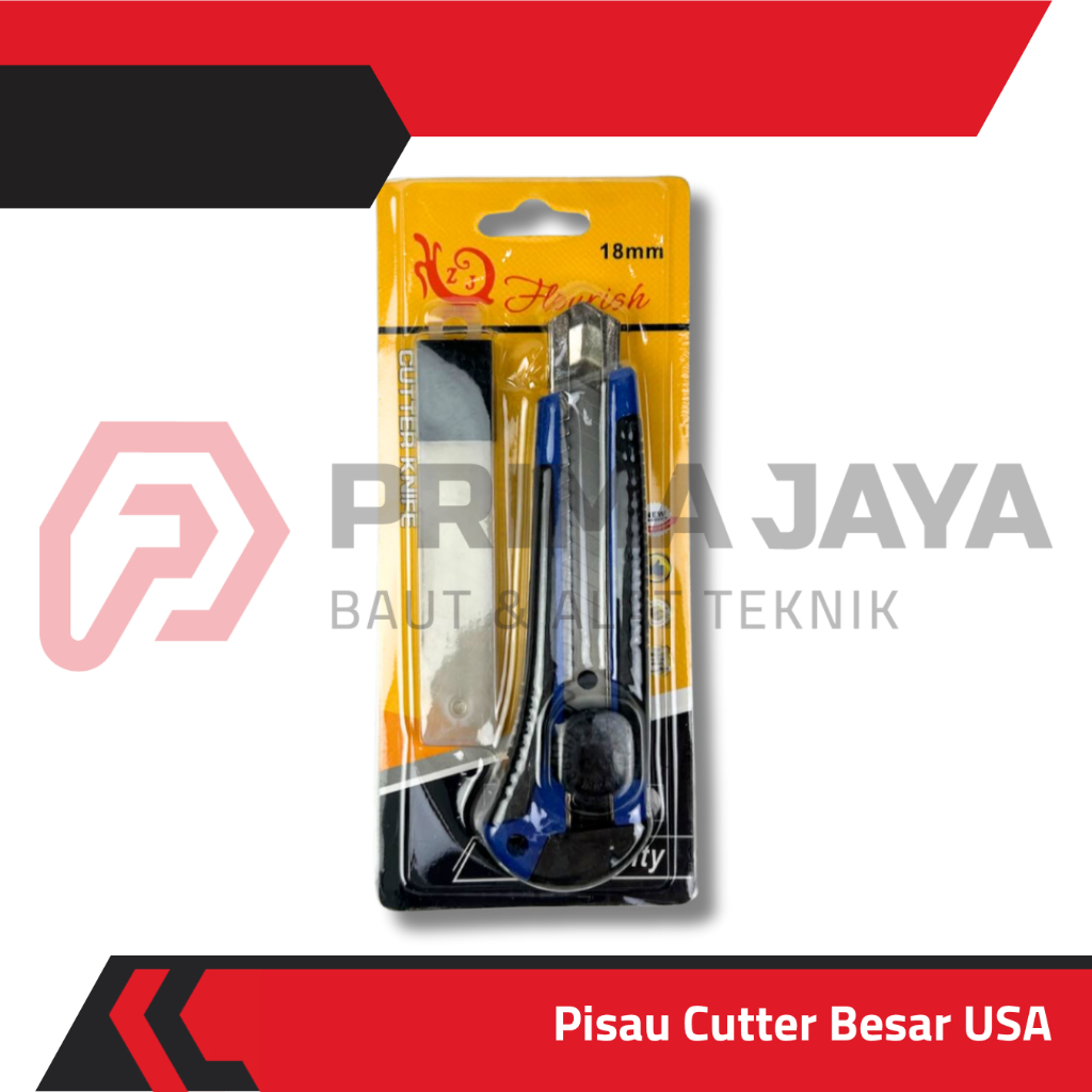 

PISAU CUTTER BESAR / CUTTER KNIFE 18 MM FLOURISH / TRICYCLE
