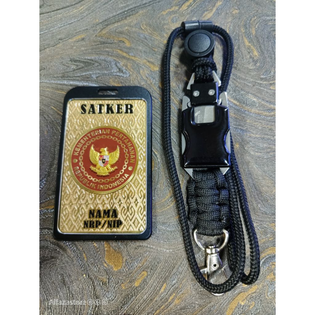 

plat lencana id card holder lanyard custom logo kemhan kementerian pertahanan