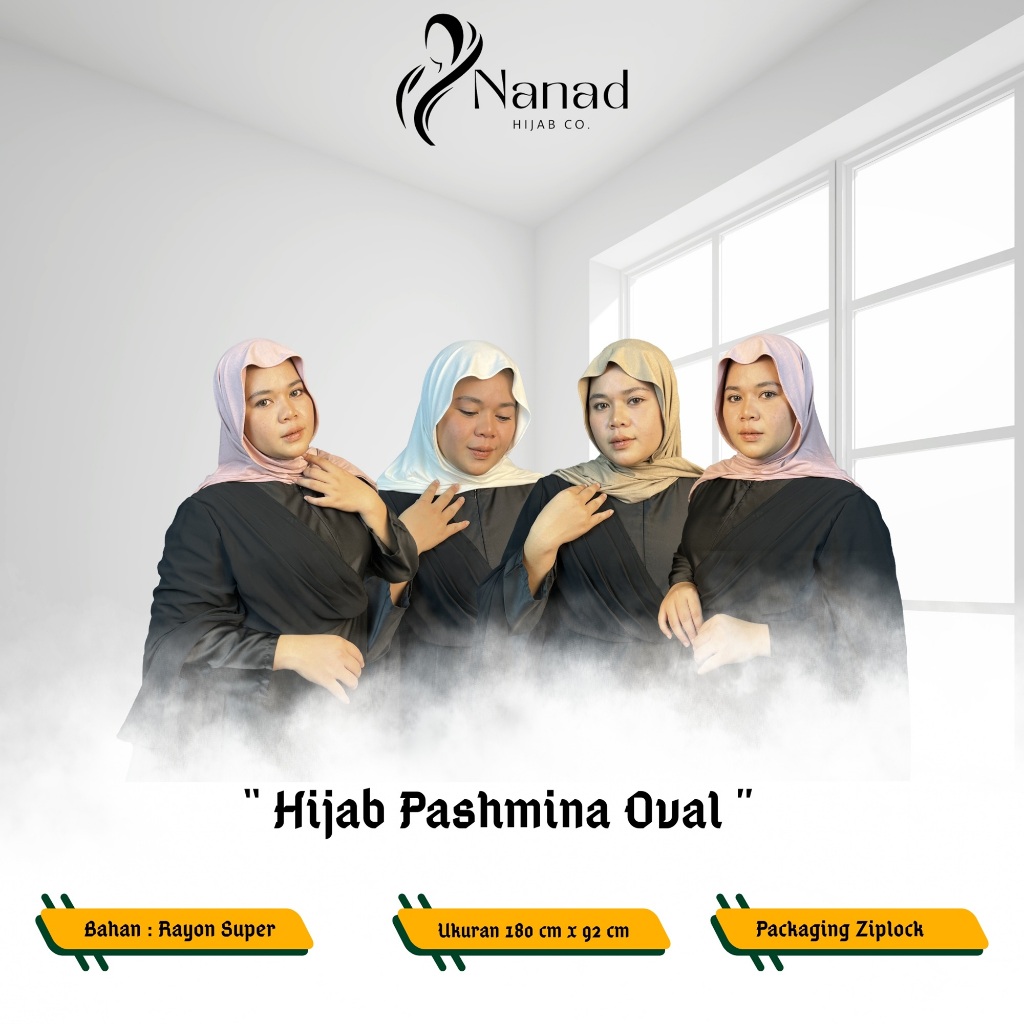 Pashmina Oval Kaos | Hija Wanita - Nanad Hijab Co. - Bisa COD
