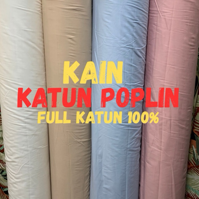 Kain Katun Poplin Polos | Kain Katun Poplin | Poplin polos | Full katun