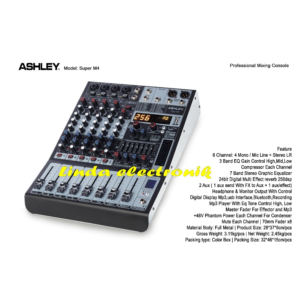 mixer ashley super m4  compressor 4 channel original