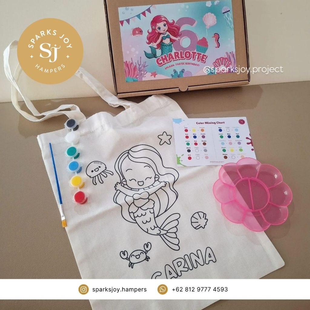 Totebag Painting Custom / Tas Lukis Custom / Hampers Aktifitas Anak / Hampers Kreatif / Melukis Tas 