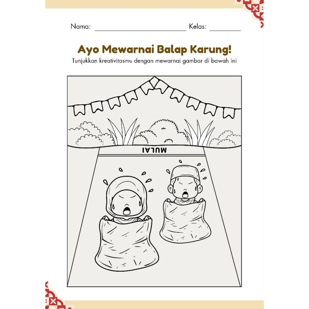 

Lembar Kertas Mewarnai / lomba balap karung ( A4) harga satuan
