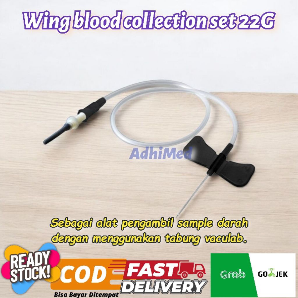 wing blood collection 22G x 3/4" / wing needle vacutainer jarum pengambil sampel