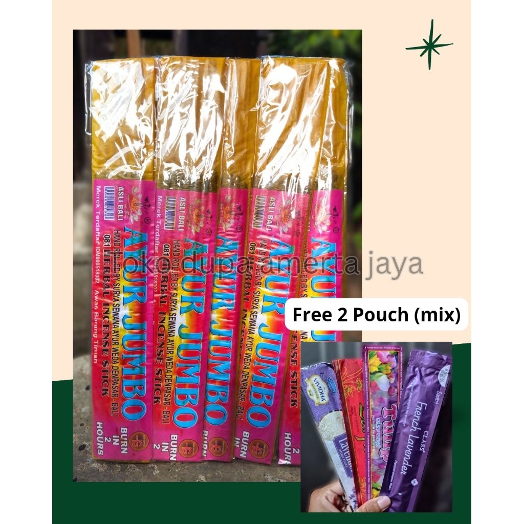 Hio Harum Dupa Ayur Jumbo Basah/ Menyala 2Jam/aromatherapy/meditasi