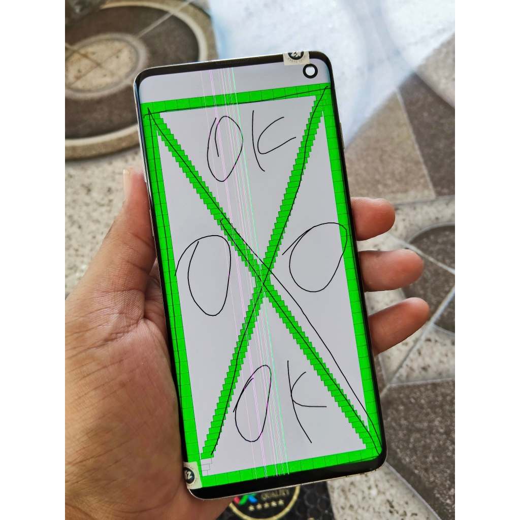 lcd samsung s10 original copotan plus frame MINUS - g973 - amoled - finger ON - asli ori cabutan baw