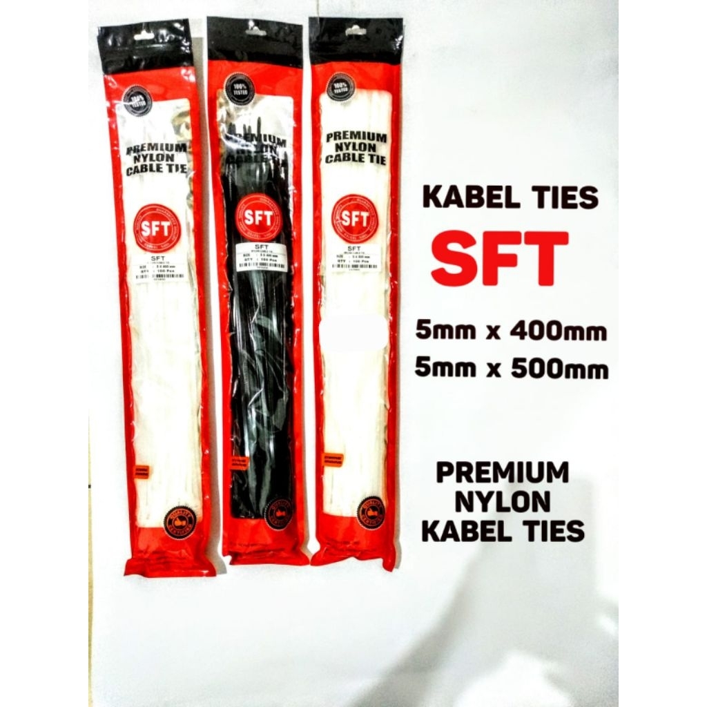 

Cable Ties 5x400mm / 5x500mm - Tali Kabel Nylon Panjang Tebal SFT isi 50pcs Hitam Putih