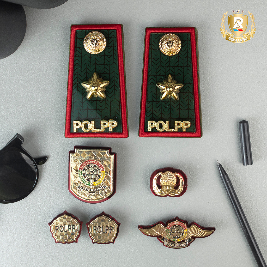 pangkat Bordir Pol PP Satpol PP PDH golongan 3D list Merah