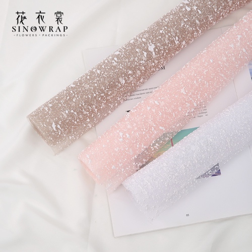 

[1 ROLL] JARING SALJU | Embossed Tulle Wrapping Paper | Snow Dot Tulle Roll | Tulle Doff | Kain Tulle Tekstur Salju