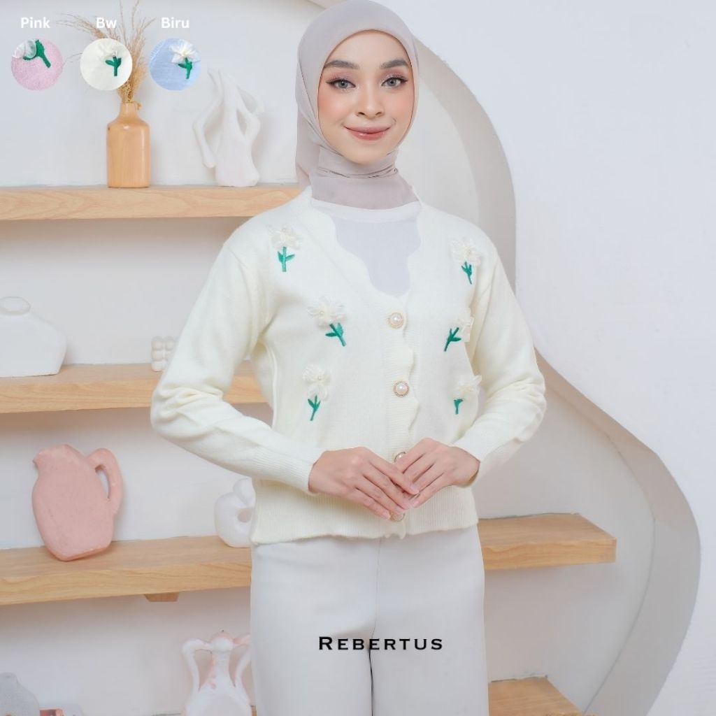 Outer Cardigan Rajut Lengan Panjang Wanita Rebertus Vina