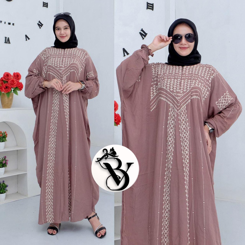Homedress kaftan Tiara jumbo busui friendly gamis kaftan premium  Gamis Kaftan Jumbo ld 140 bahan ra