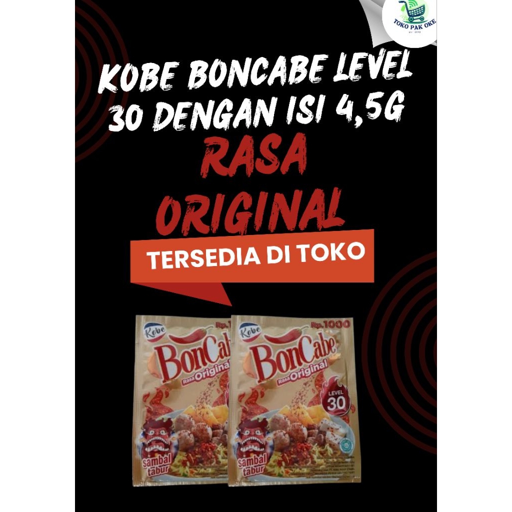 

Kobe Boncabe Rasa Original Level 30/Boncabe sachet bubuk cabe level 30, isi 4,5g