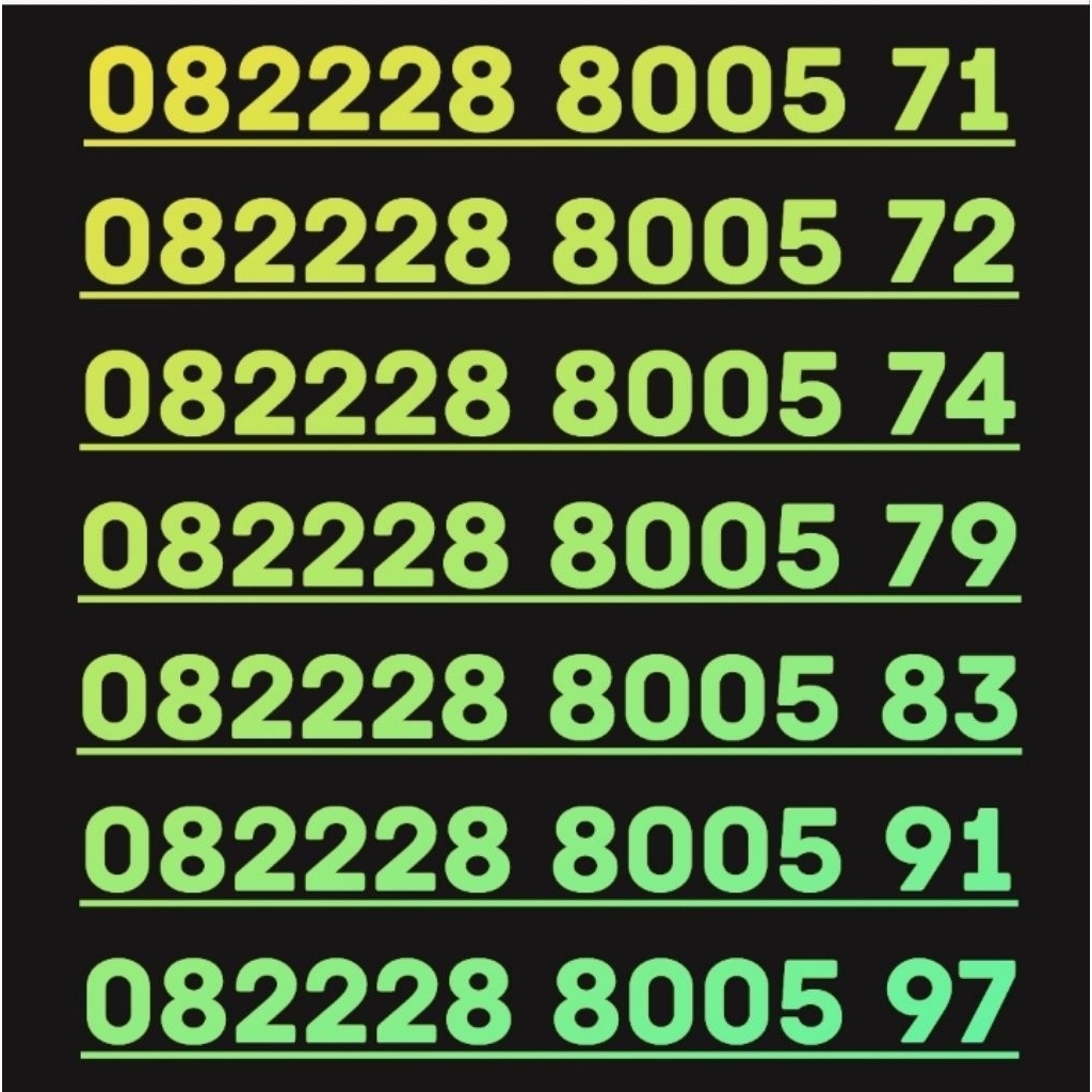 NOMOR CANTIK MURAH TELKOMSEL seri 8005 BOOS
