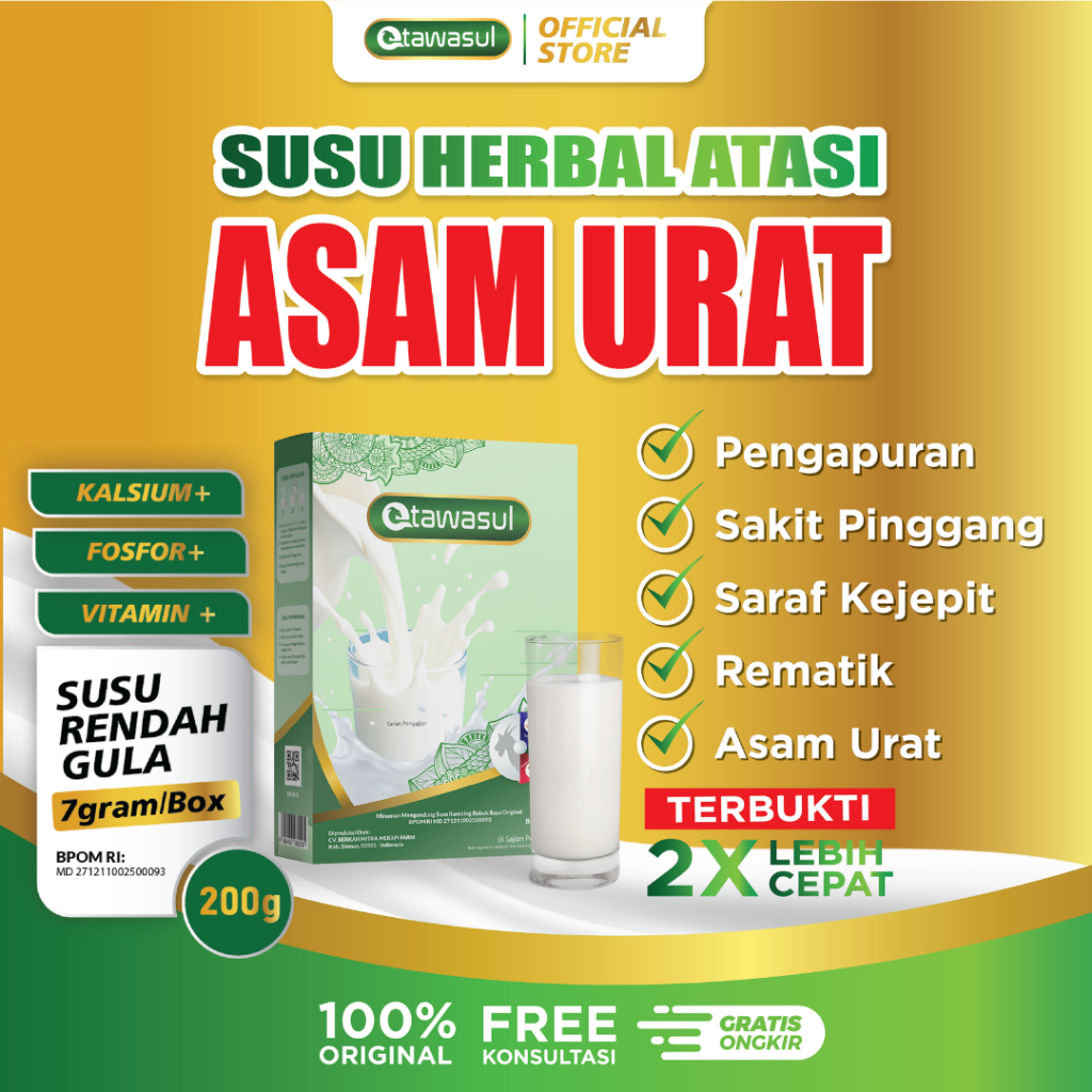 

Susu Etawasul Obat Asam Urat Kolesterol Nyeri Sendi Bengkak Otot Ampuh Obat Sakit Lutut 200 Gram