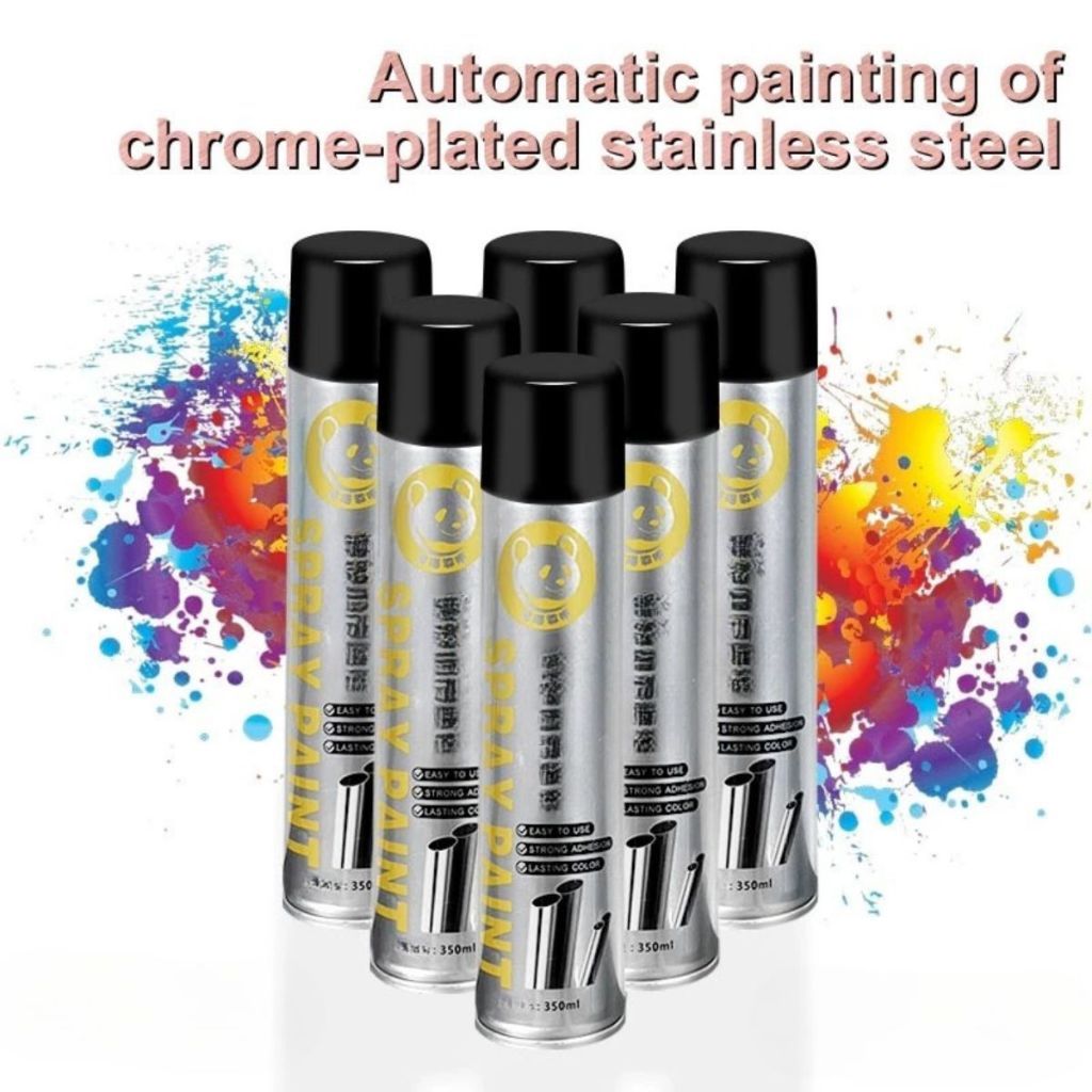 Cat Semprot Chrome 350ml Stainless Steel Cat Logam Otomotif Besi Baja Pembersih Anti Karat