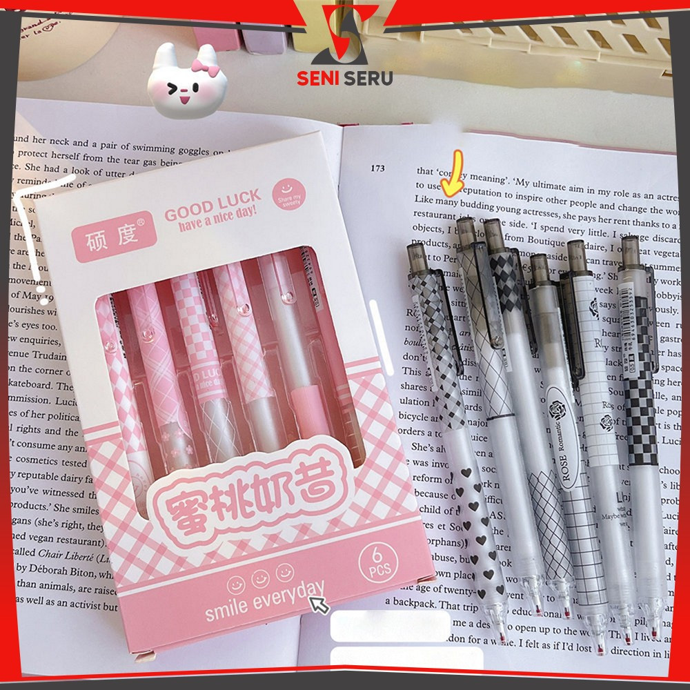 

EC Alat Tulis Pena ST Set 6IN1 Motif Bunga 0.5MM / Retractable Pen Karakter Set / Perlengkapan Anak Sekolah Pulpen Cetek Import Seni Seru A69