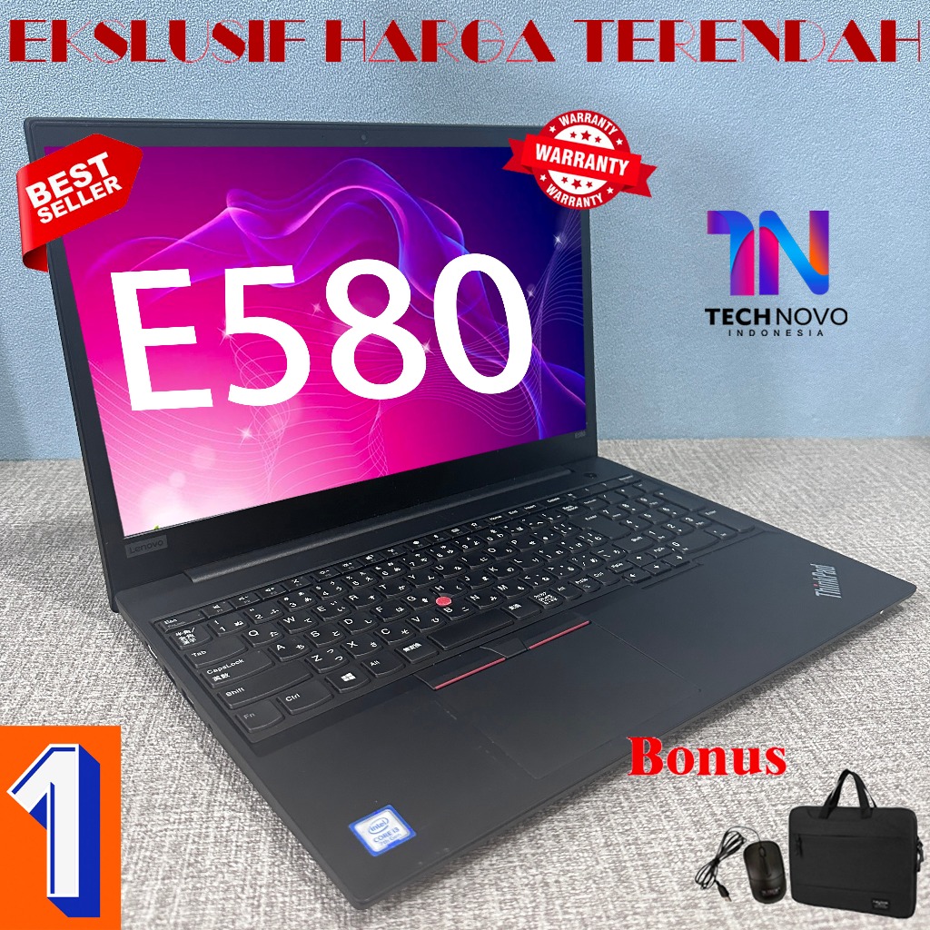 Laptop Lenovo E580 Core i3 Gen 7th Ram 4/8gb SSD 128GB 15.6inch Keypad numerik Peningkatan baru lapt