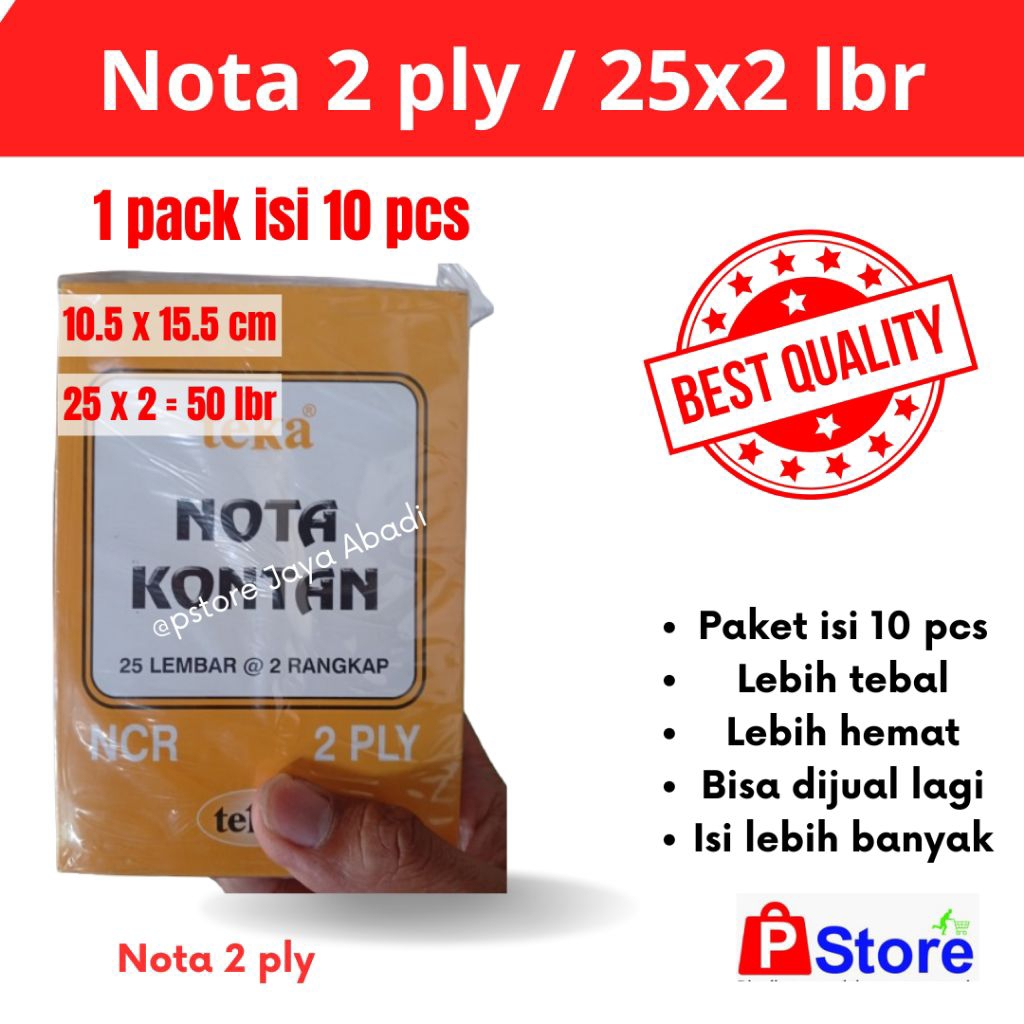 

Nota tebal 2 ply merk teka harga grosir / nota kontan murah